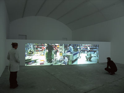 Aernout Mik, Pulverous, 2003, exhibition view at carlier | gebauer, Berlin, 2003